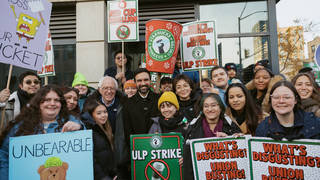 “This Is a Union Town”: Zohran Mamdani & Bernie Sanders Join Striking Starbucks Workers’ Picket